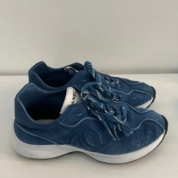靴 CHANEL 35 CHANEL | Shoes | Chanel Ss2 Blue Sneakers Size 365 | Poshmark